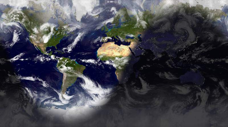 The World Sunlight Map creates a global image composite of several satellite 